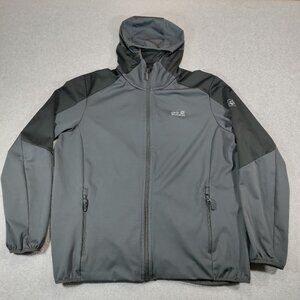 Jack Wolfskin Go Hike Softshell Jacket Mens XXL Hooded Stormlock Gray